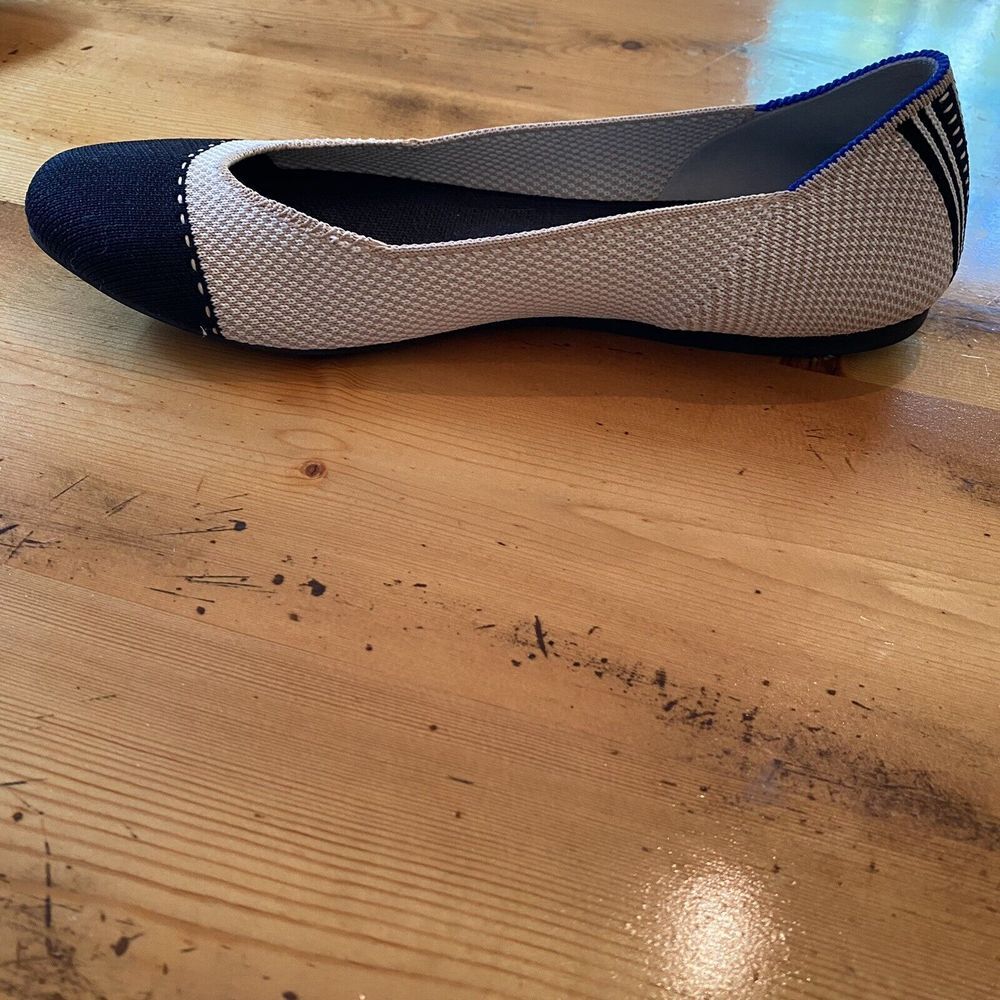Rothy's THE SQUARE TUXEDO TWO TONE WOMEN'S FLATS Size 8 No Box - Picture 8 of 11